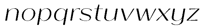 Bankins Expanded Bankins Extra Light Mr AExp Slant Font LOWERCASE
