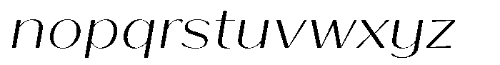 Bankins Expanded Bankins Extra Light Mr BExp Slant Font LOWERCASE