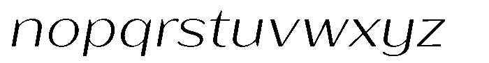 Bankins Expanded Bankins Extra Light Xc AExp Slant Font LOWERCASE