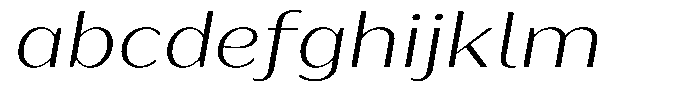 Bankins Expanded Bankins Extra Light Xc AMr AExp Slant Font LOWERCASE