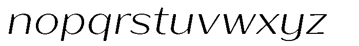 Bankins Expanded Bankins Extra Light Xc AMr AExp Slant Font LOWERCASE