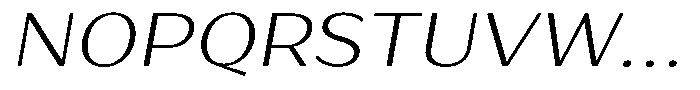 Bankins Expanded Bankins Extra Light Xc BExp Slant Font UPPERCASE