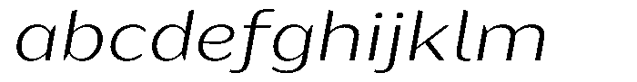 Bankins Expanded Bankins Extra Light Xc BExp Slant Font LOWERCASE