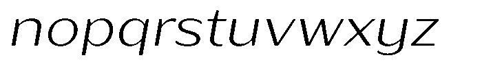 Bankins Expanded Bankins Extra Light Xc BMr AExp Slant Font LOWERCASE