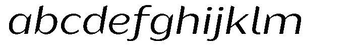 Bankins Expanded Bankins Light Xc BExpanded Slant Font LOWERCASE