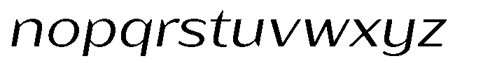 Bankins Expanded Bankins Light Xc BExpanded Slant Font LOWERCASE