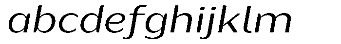 Bankins Expanded Bankins Light Xc BMr AExp Slant Font LOWERCASE
