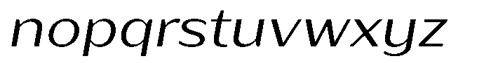 Bankins Expanded Bankins Light Xc BMr AExp Slant Font LOWERCASE