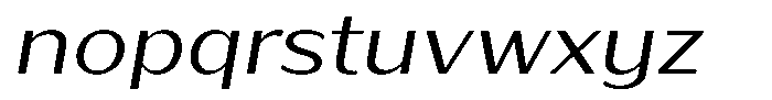 Bankins Expanded Bankins Light Xc BMr BExp Slant Font LOWERCASE