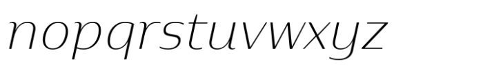 Baramee Extra Light Italic Font LOWERCASE