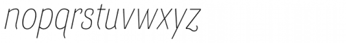 Barcis Con Thin Italic Font LOWERCASE