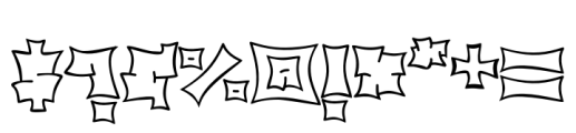Bare Cube  Outline Font OTHER CHARS