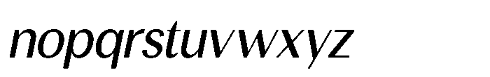 Bargalis Medium Semi Condensed Slanted Font LOWERCASE