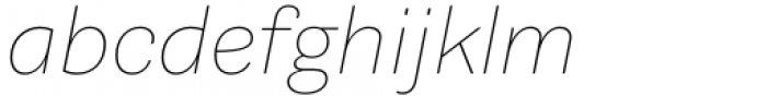 Barnet Sans Thin Italic Font LOWERCASE