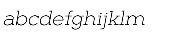 Barnic Slab Extralight Italic Font LOWERCASE