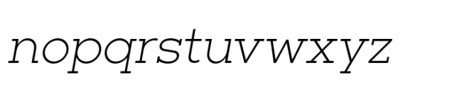 Barnic Slab Extralight Italic Font LOWERCASE