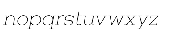 Barnic Slab Thin Italic Font LOWERCASE