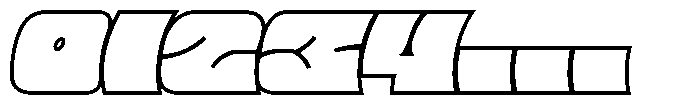 Barred Sans Outline Font OTHER CHARS