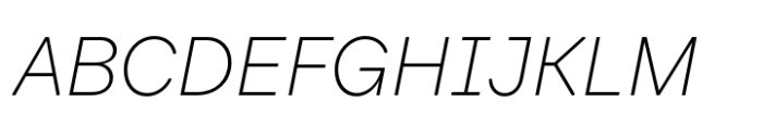 Baru Sans Thin Italic Font UPPERCASE