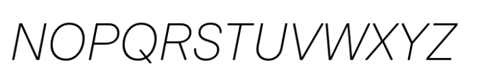 Baru Sans Thin Italic Font UPPERCASE
