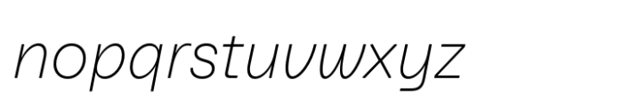 Baru Sans Thin Italic Font LOWERCASE
