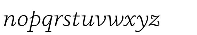 Basco Std Light Italic Font LOWERCASE