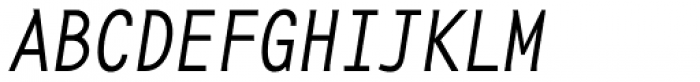 Base Monospace Narrow Thin Italic Font UPPERCASE