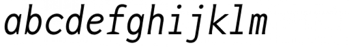 Base Monospace Narrow Thin Italic Font LOWERCASE