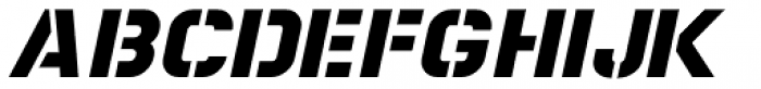 Basic Stencil Oblique JNL Font UPPERCASE