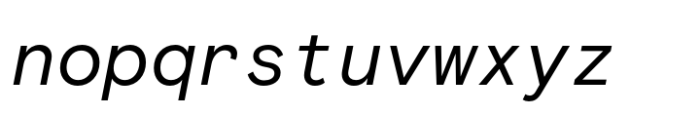 Basis Grotesque Mono Italic Font LOWERCASE