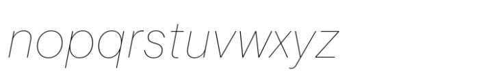 Basis Grotesque Thin Italic Font LOWERCASE