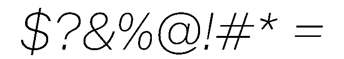 BALGrotesk ExtraLightItalic Instance Font OTHER CHARS
