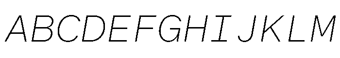 BALGroteskMono ExtraLightItalic Instance Font UPPERCASE