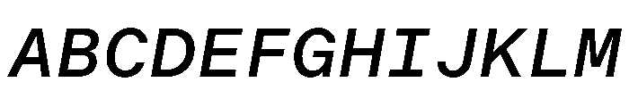 BALGroteskMono MediumItalic Instance Font UPPERCASE