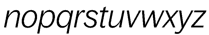 Bagoss TRIAL CondensedLightItalic Instance Font LOWERCASE