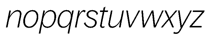 Bagoss TRIAL CondensedThinItalic Instance Font LOWERCASE