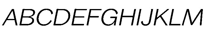 Bagoss TRIAL ExtendedLightItalic Instance Font UPPERCASE