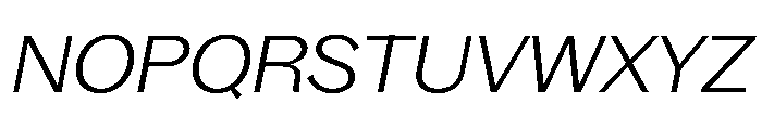 Bagoss TRIAL ExtendedLightItalic Instance Font UPPERCASE