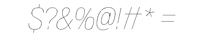 BaikalVAR CondensedHairlineItalic Instance Font OTHER CHARS
