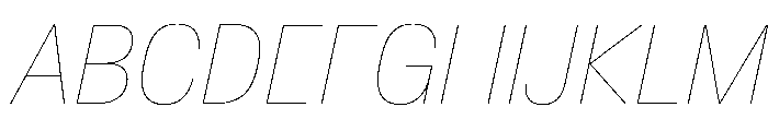 BaikalVAR CondensedHairlineItalic Instance Font UPPERCASE
