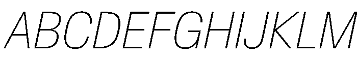 BaikalVAR CondensedThinItalic Instance Font UPPERCASE