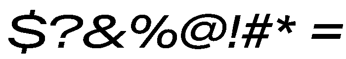BaikalVAR ExpandedItalic Instance Font OTHER CHARS
