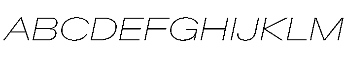 BaikalVAR ExpandedThinItalic Instance Font UPPERCASE
