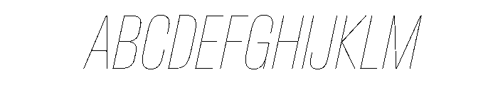 BaikalVAR ExtraCondensedHairlineItalic Instance Font UPPERCASE