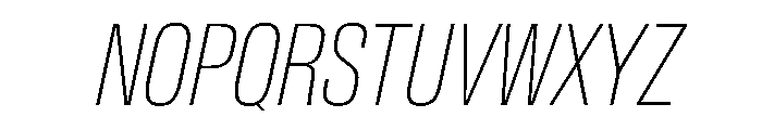 BaikalVAR ExtraCondensedThinItalic Instance Font UPPERCASE