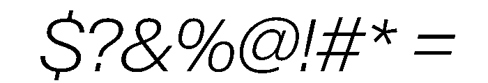 BaikalVAR ExtraLightItalic Instance Font OTHER CHARS
