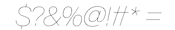 BaikalVAR HairlineItalic Instance Font OTHER CHARS