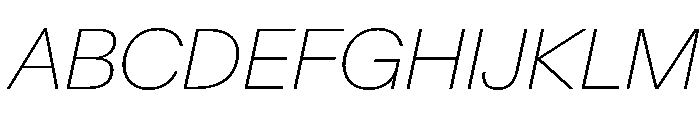 BaikalVAR ThinItalic Instance Font UPPERCASE