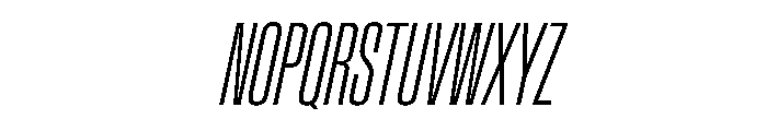 BaikalVAR UltraCondensedExtraLightItalic Instance Font UPPERCASE