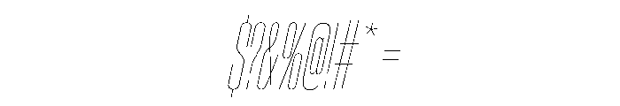 BaikalVAR UltraCondensedHairlineItalic Instance Font OTHER CHARS